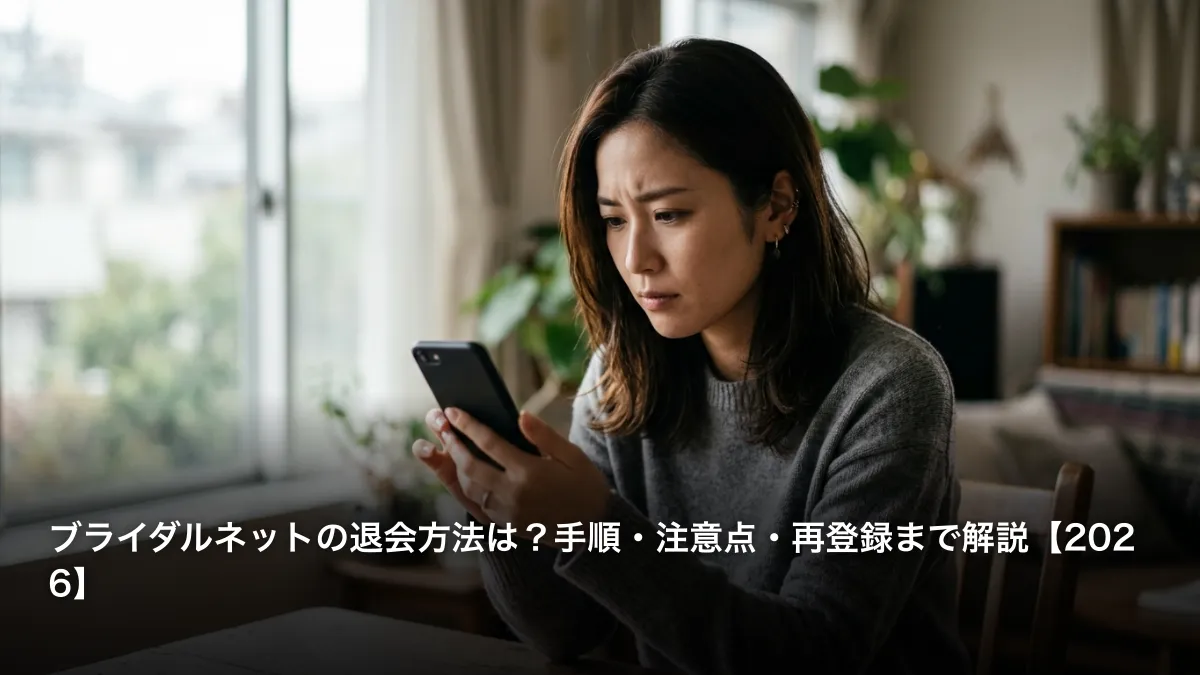 ブライダルネットの退会方法は？手順・注意点・再登録まで解説【2026】
