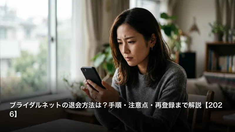 ブライダルネットの退会方法は？手順・注意点・再登録まで解説【2026】