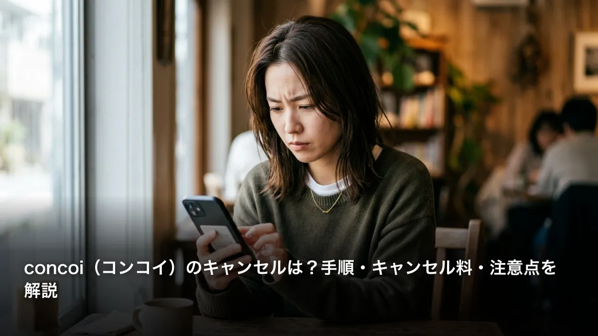 concoi（コンコイ）のキャンセルは？手順・キャンセル料・注意点を解説