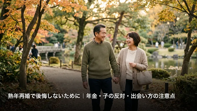 熟年再婚で後悔しないために｜年金・子の反対・出会い方の注意点