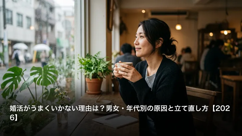 婚活がうまくいかない理由は？男女・年代別の原因と立て直し方【2026】