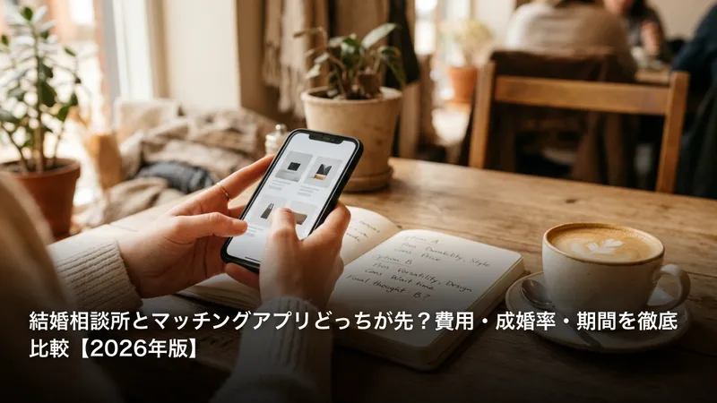 結婚相談所とマッチングアプリどっちが先？費用・成婚率・期間を徹底比較【2026年版】
