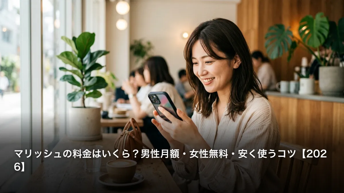 マリッシュの料金はいくら？男性月額・女性無料・安く使うコツ【2026】