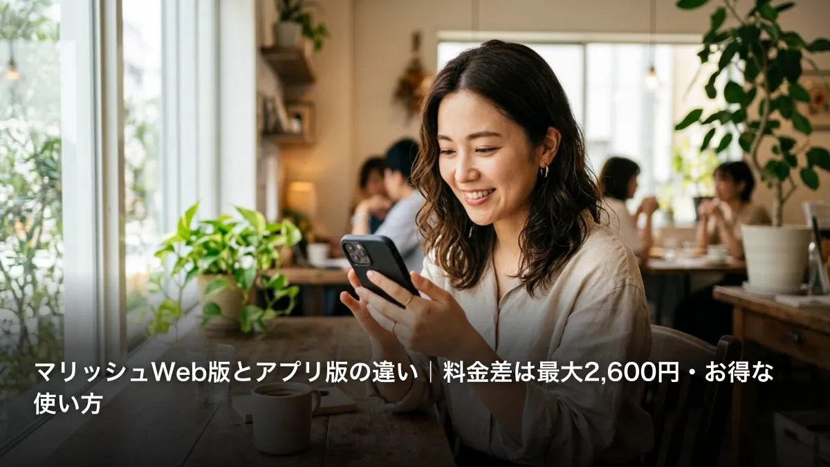 マリッシュWeb版とアプリ版の違い｜料金差は最大2,600円・お得な使い方