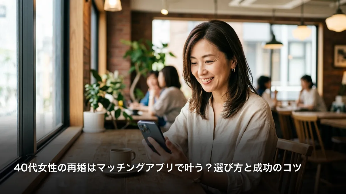 40代女性の再婚はマッチングアプリで叶う？選び方と成功のコツ
