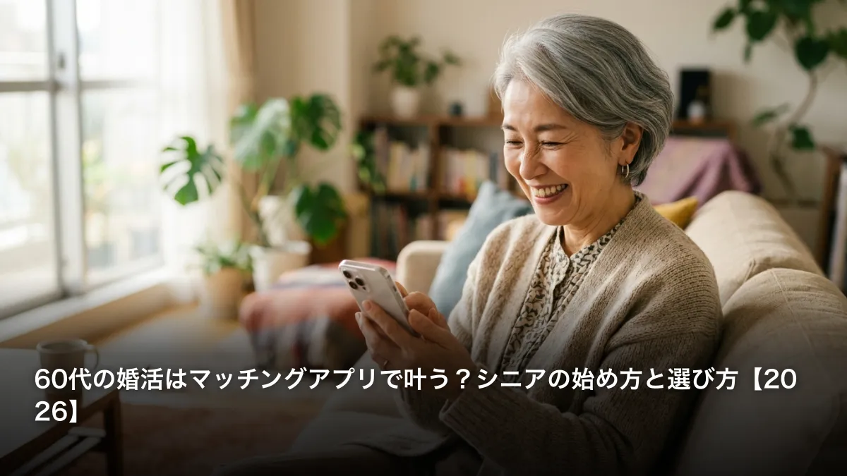 60代の婚活はマッチングアプリで叶う？シニアの始め方と選び方【2026】