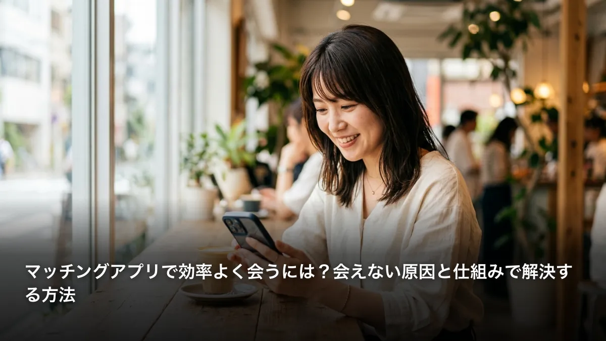 マッチングアプリで効率よく会うには？会えない原因と仕組みで解決する方法
