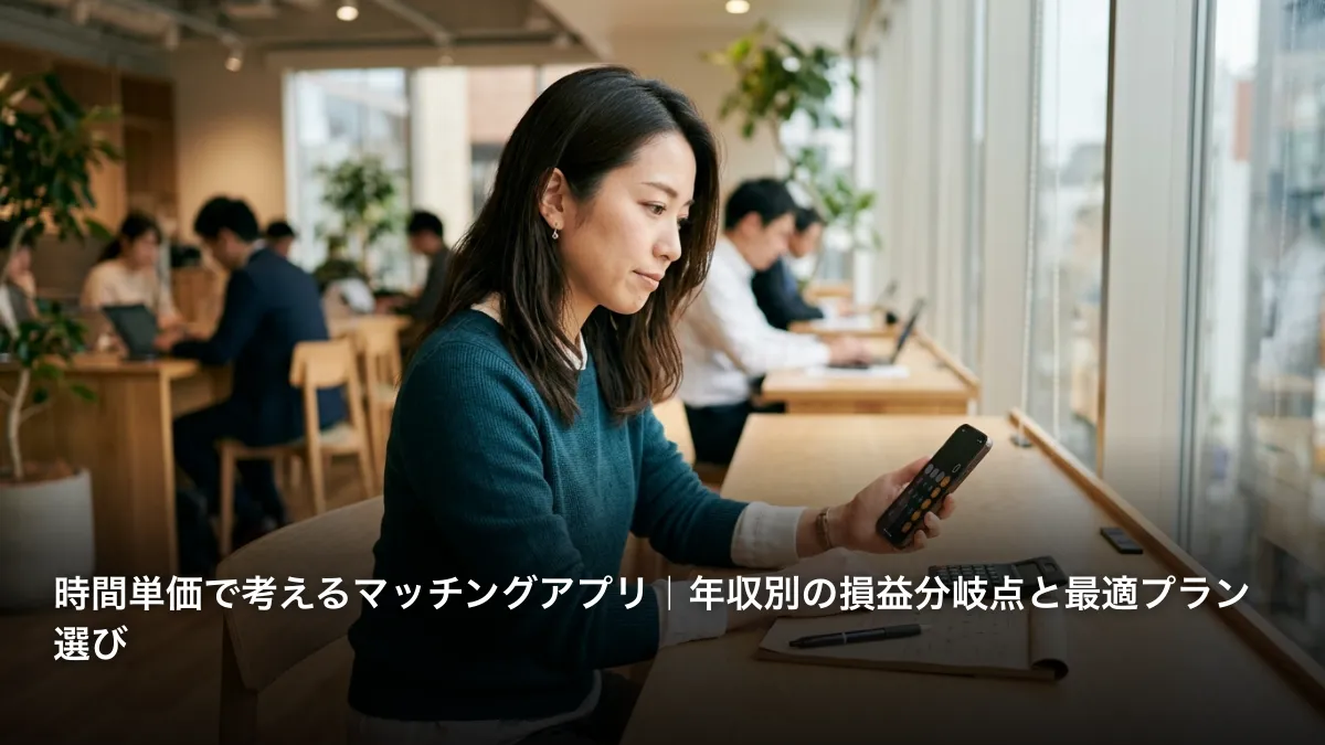 時間単価で考えるマッチングアプリ｜年収別の損益分岐点と最適プラン選び