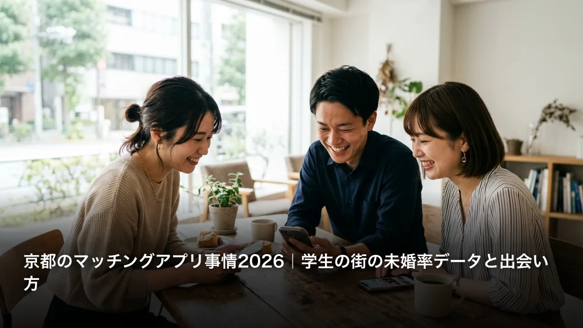京都のマッチングアプリ事情2026｜学生の街の未婚率データと出会い方