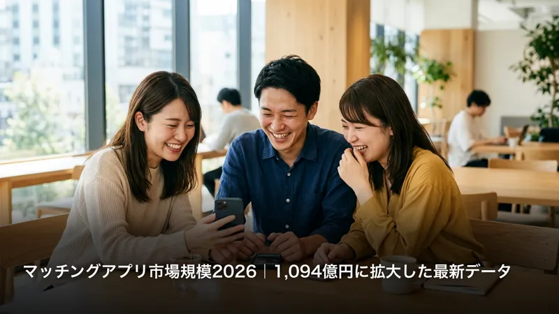 マッチングアプリ市場規模2026｜1,094億円に拡大した最新データ