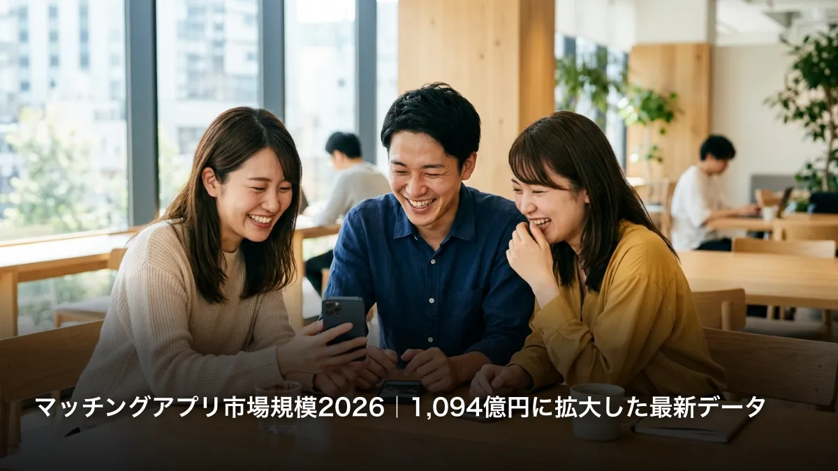 マッチングアプリ市場規模2026｜1,094億円に拡大した最新データ