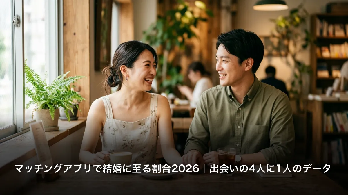 マッチングアプリで結婚に至る割合2026｜出会いの4人に1人のデータ