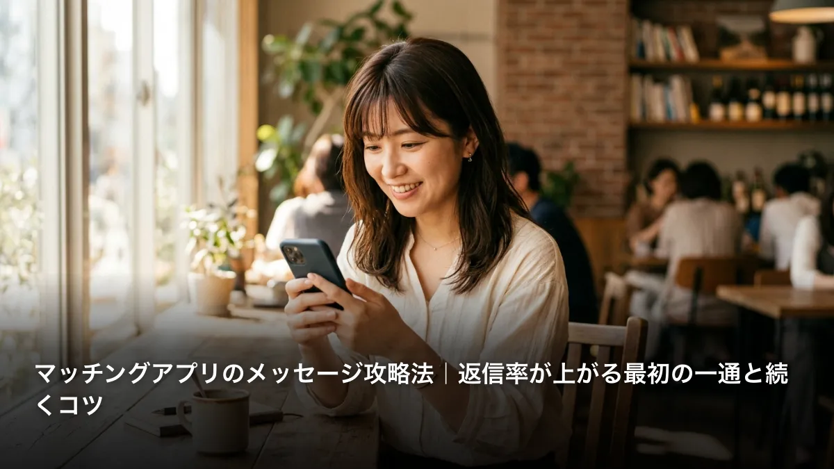 マッチングアプリのメッセージ攻略法｜返信率が上がる最初の一通と続くコツ