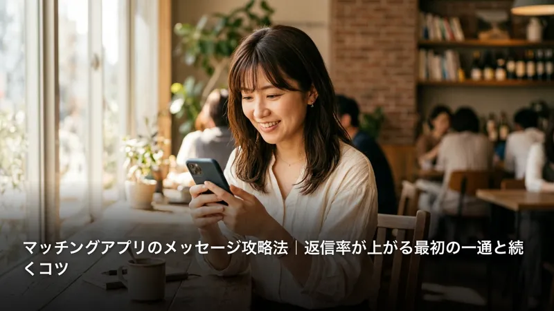 マッチングアプリのメッセージ攻略法｜返信率が上がる最初の一通と続くコツ