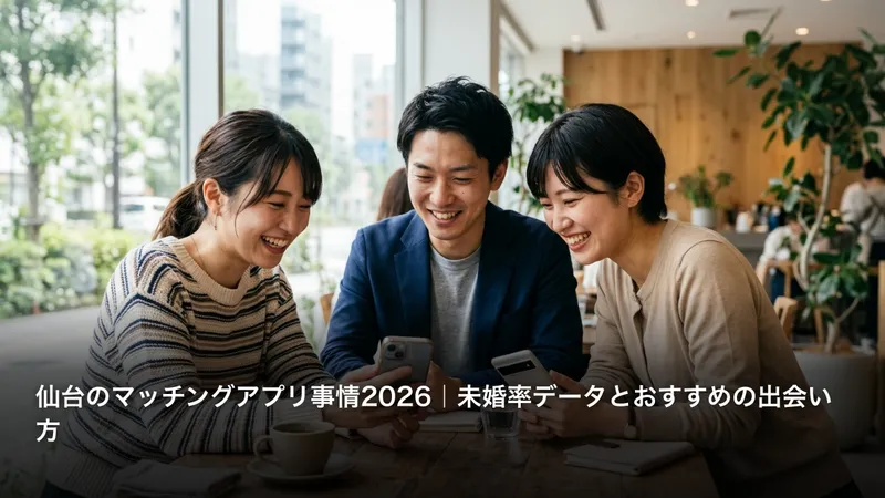 仙台のマッチングアプリ事情2026｜未婚率データとおすすめの出会い方