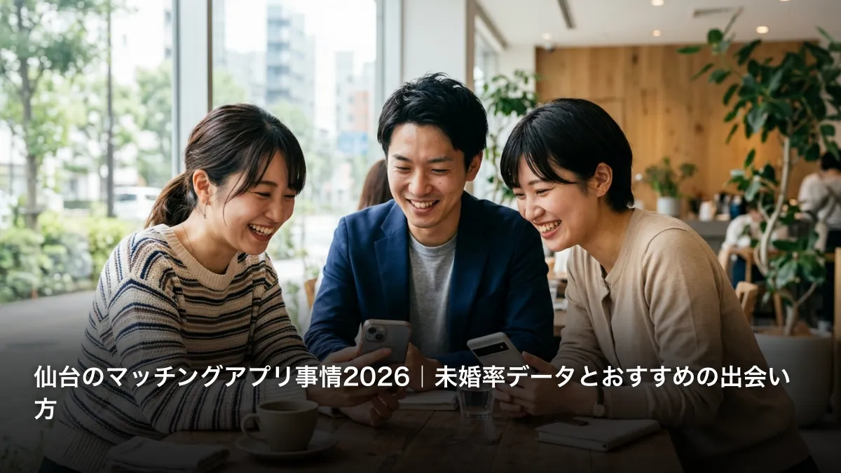 仙台のマッチングアプリ事情2026｜未婚率データとおすすめの出会い方