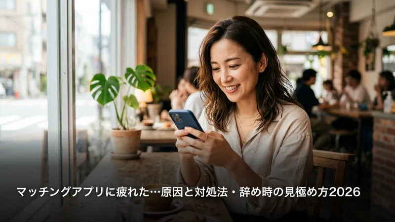 マッチングアプリに疲れた…原因と対処法・辞め時の見極め方2026