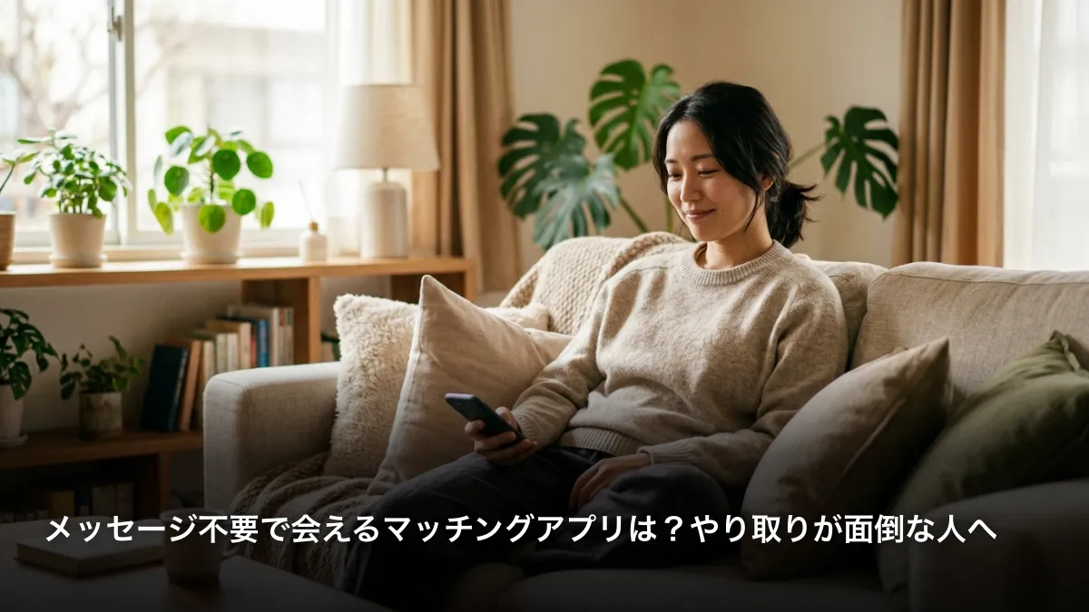 メッセージ不要で会えるマッチングアプリは？やり取りが面倒な人へ