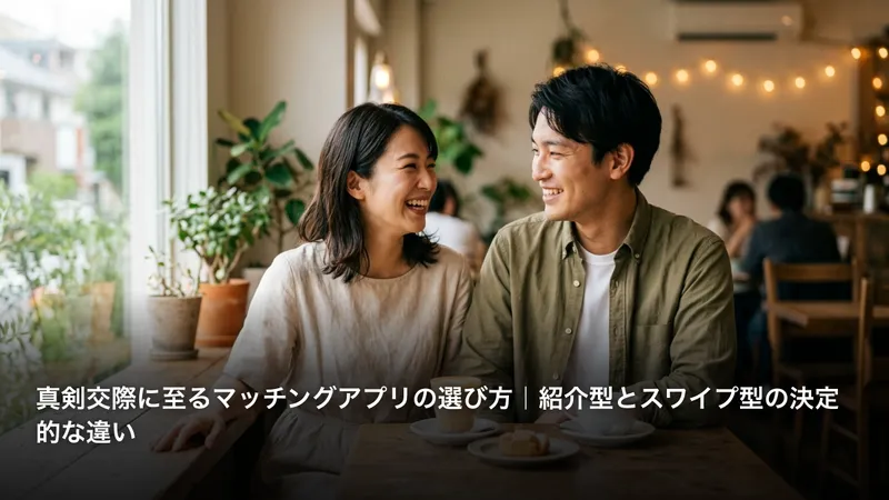 真剣交際に至るマッチングアプリの選び方｜紹介型とスワイプ型の決定的な違い